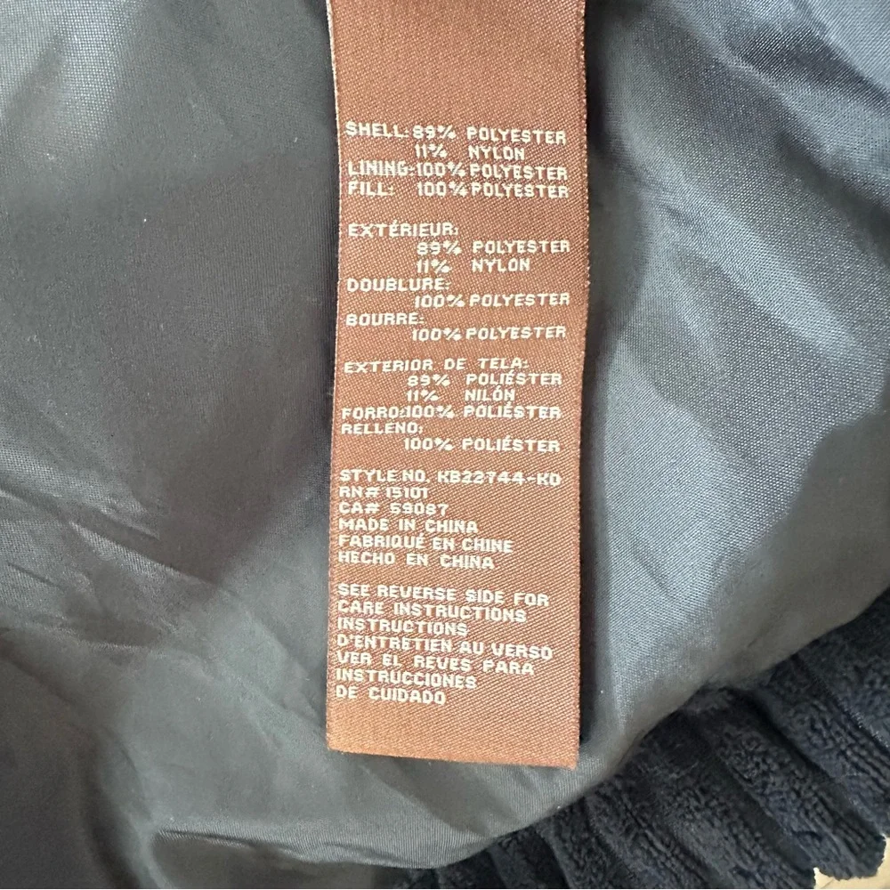 NWOT Koolaburra By Ugg Black Brushed Corduroy Puffer Coat Jacket Size S
